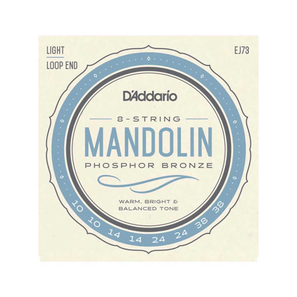 Mandolin Strings – D’Addario EJ73 – Phosphor Bronze – Light – 10-38 – Loop End 1