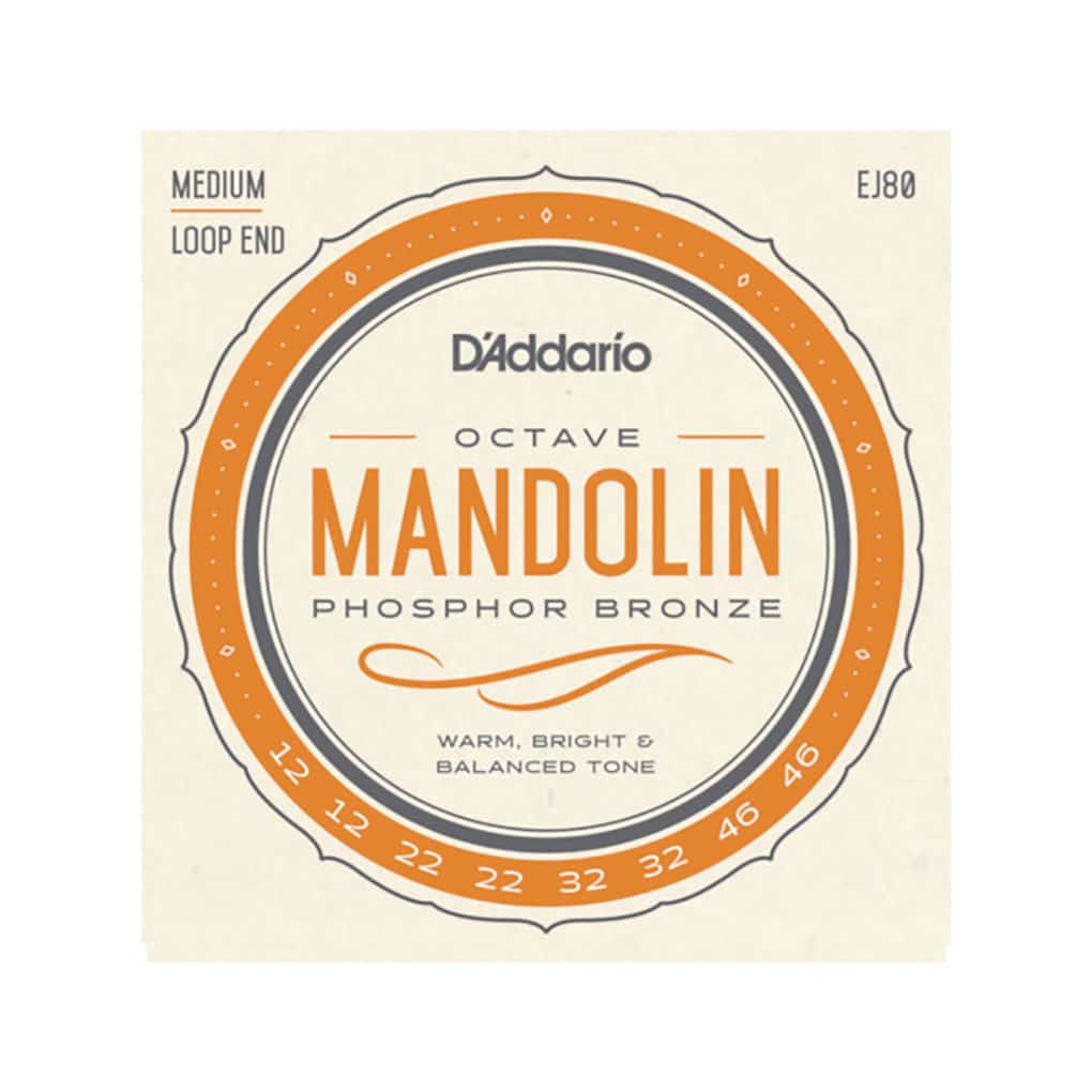 Octave Mandolin Strings – D’Addario EJ80 – Phosphor Bronze – Medium – 12-46 – Loop End 1