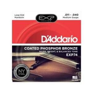 Mandolin Strings - D'Addario EXP74 - Coated Phosphor Bronze - Medium - 11-40 - Loop End