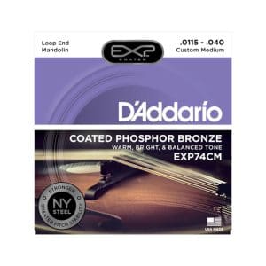 Mandolin Strings - D'Addario EXP74CM - Coated Phosphor Bronze - Custom Medium - 11.5-40 - Loop End