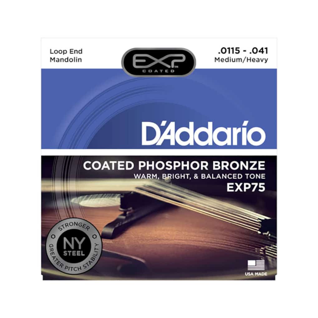 Mandolin Strings – D’Addario EXP75 – Coated Phosphor Bronze – Medium/Heavy – 11