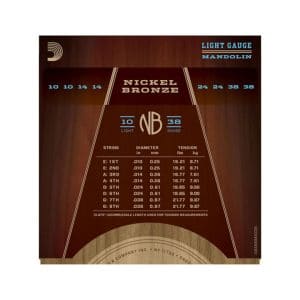 Mandolin Strings – D’Addario NBM1038 – Nickel Bronze – Light – 10-38 – Loop End 3