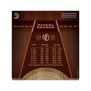 Mandolin Strings – D’Addario NBM11540 – Nickel Bronze – Custom Medium – 11