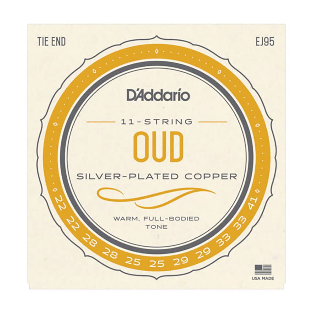 Oud Strings – D’Addario EJ95 – 11 String Set – daeBF#C# Tuning – Nylon & Silver Plated Copper – Tie End 1