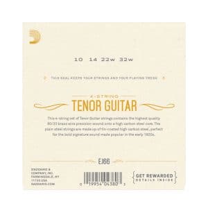 Tenor Guitar Strings – D’Addario EJ66 – 80/20 Bronze – 10-32 2