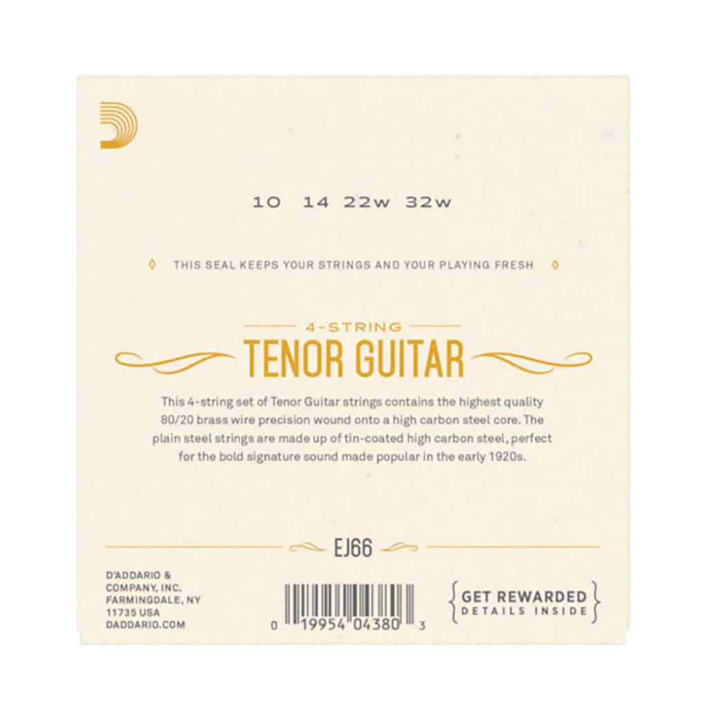 Tenor Guitar Strings – D’Addario EJ66 – 80/20 Bronze – 10-32 2