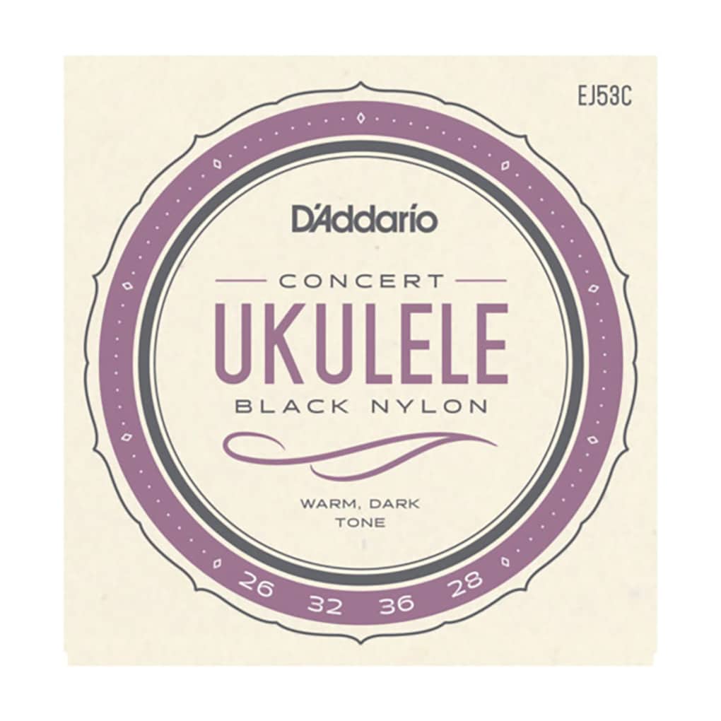 Ukulele Strings – D’Addario EJ53C – Black Nylon – Concert Set – GCEA High G Tuning 1