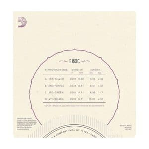 Ukulele Strings – D’Addario EJ53C – Black Nylon – Concert Set – GCEA High G Tuning 3