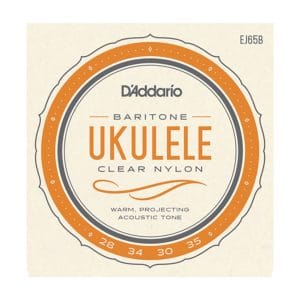 Ukulele Strings - D'Addario EJ65B - Clear Nylon - Baritone Set - DGBE Low D Tuning