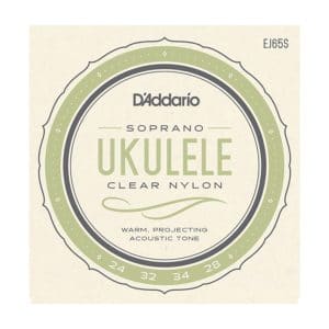 Ukulele Strings - D'Addario EJ65S - Clear Nylon -  Soprano Set - GCEA High G Tuning