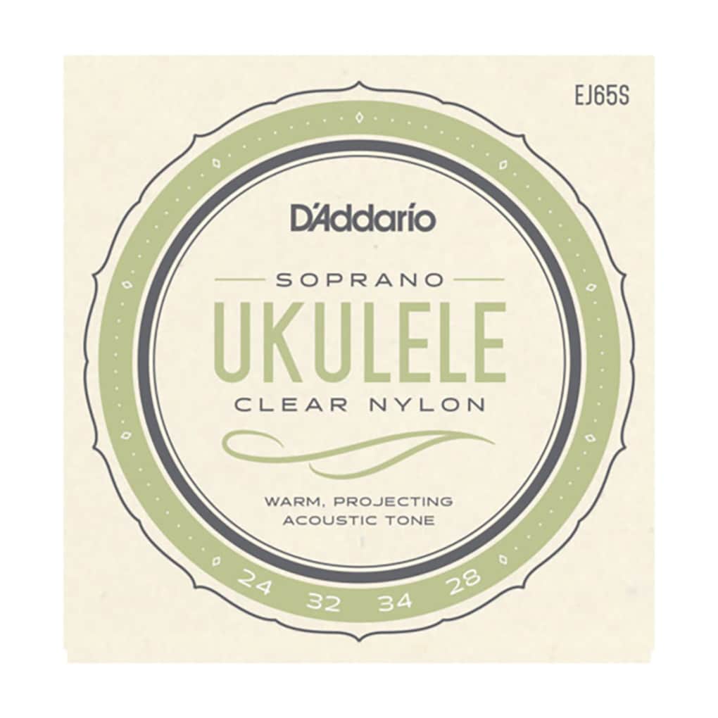 Ukulele Strings – D’Addario EJ65S – Clear Nylon –  Soprano Set – GCEA High G Tuning 1