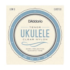 Ukulele Strings – D’Addario EJ65TLG – Clear Nylon – Tenor Set – GCEA Low G Tuning 1