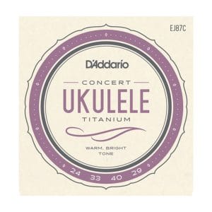Ukulele Strings - D'Addario EJ87C - Titanium - Concert Set - GCEA High G Tuning