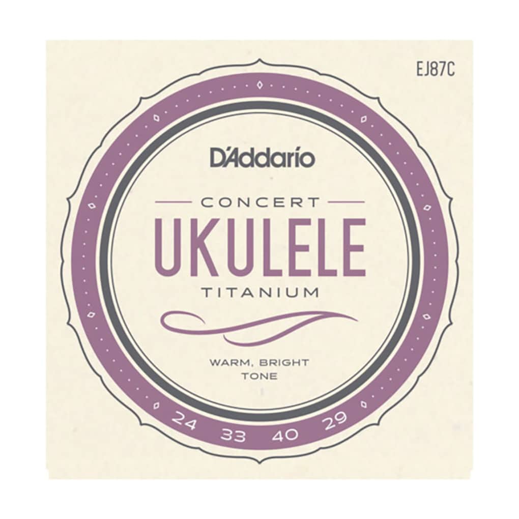 Ukulele Strings – D’Addario EJ87C – Titanium – Concert Set – GCEA High G Tuning 1