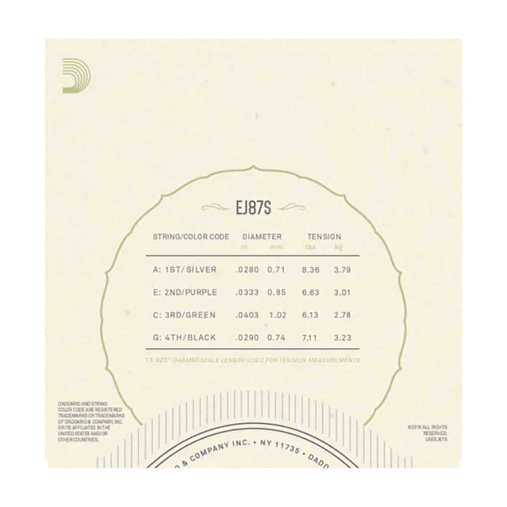 Ukulele Strings – D’Addario EJ87S – Titanium – Soprano Set – GCEA High G Tuning 3