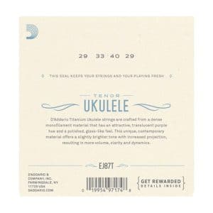 Ukulele Strings – D’Addario EJ87T – Titanium – Tenor Set – GCEA High G Tuning 2