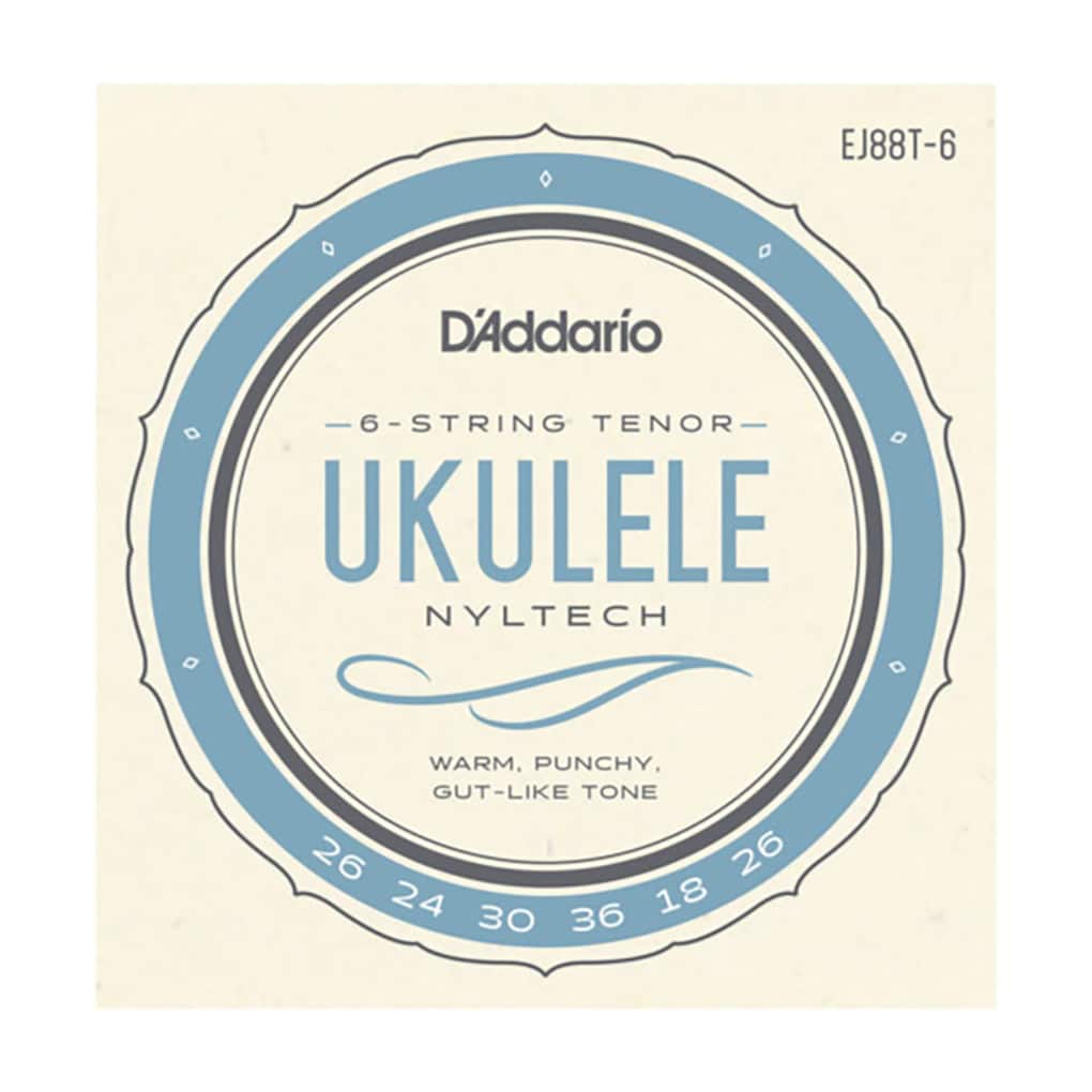 Ukulele Strings – D’Addario EJ88T-6 – Nyltech – 6 String Tenor Set – GCEA High G Tuning 1