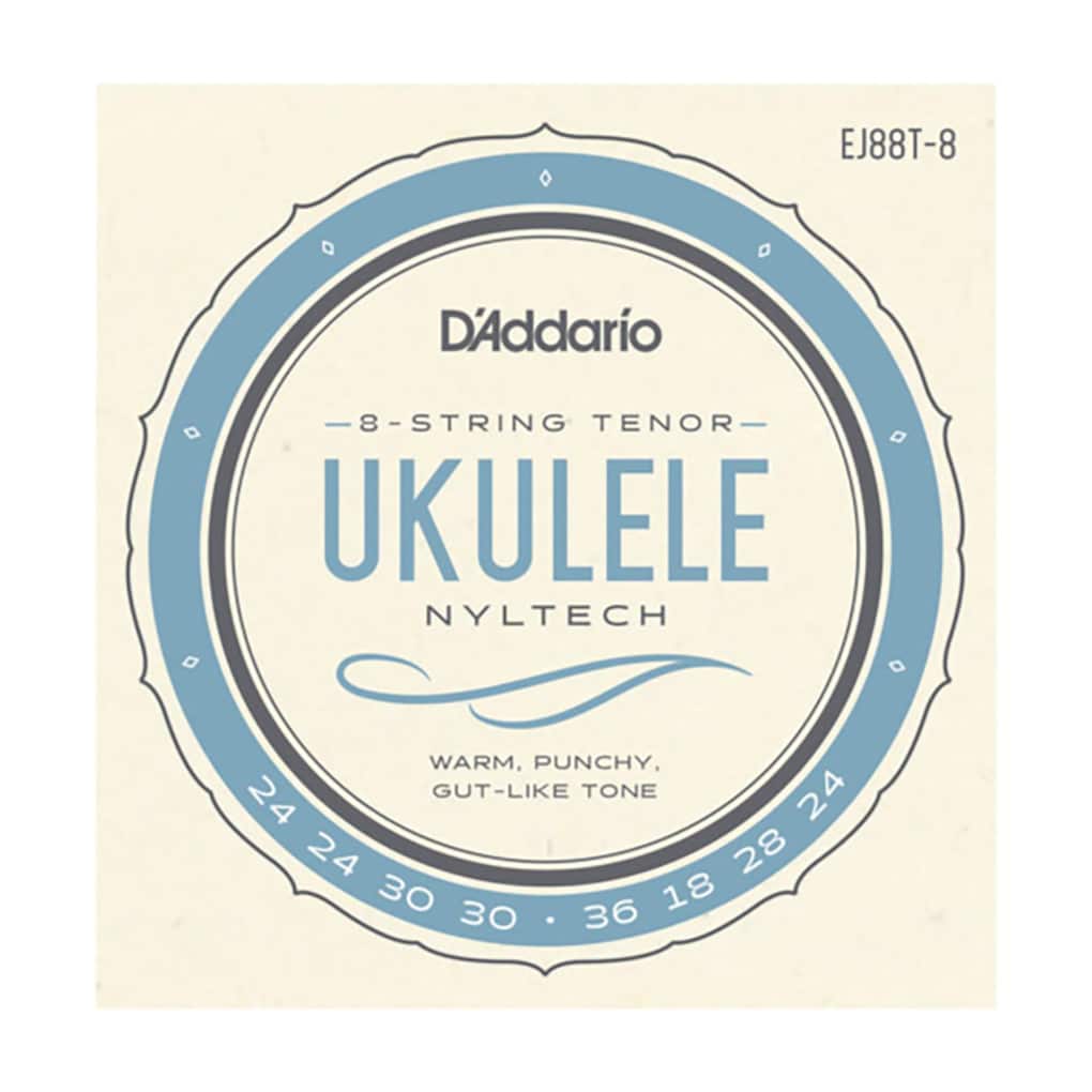 Ukulele Strings – D’Addario EJ88T-8 – Nyltech – 8 String Tenor Set – GCEA High G Tuning 1