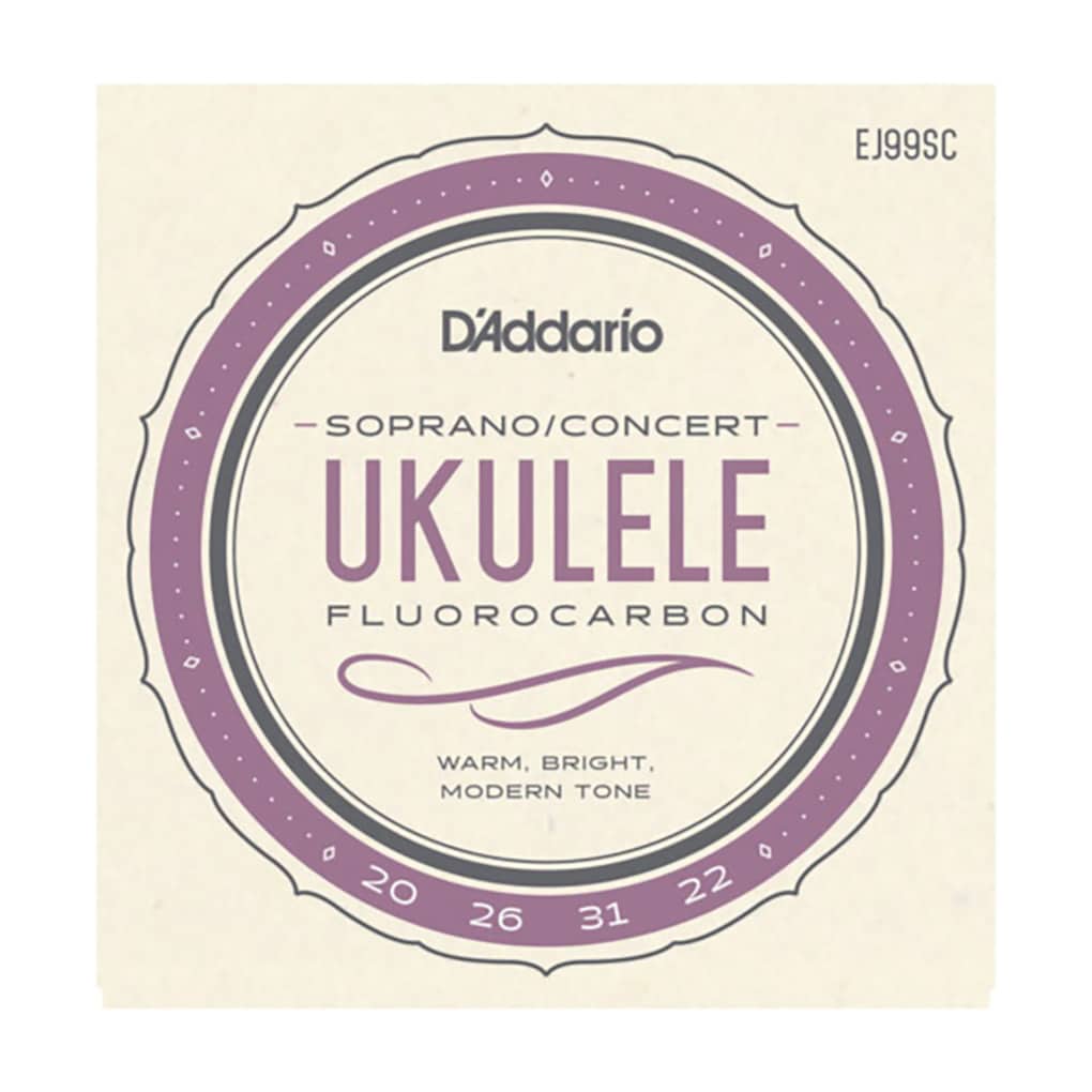 Ukulele Strings – D’Addario EJ99SC – Fluorocarbon – Soprano & Concert Set – GCEA High G Tuning 1