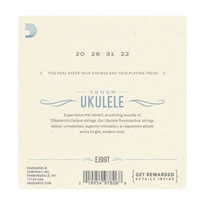 Ukulele Strings – D’Addario EJ99T – Fluorocarbon – Tenor Set – GCEA High G Tuning 2