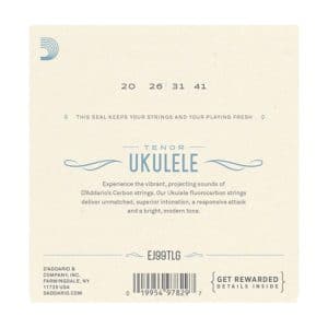 Ukulele Strings – D’Addario EJ99TLG – Fluorocarbon – Tenor Set – GCEA Low G Tuning 2