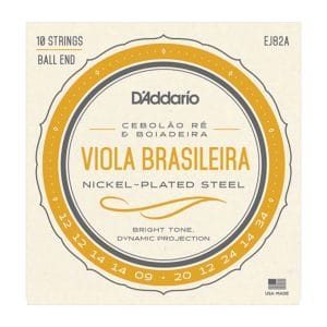 Viola Brasileira Strings - D'Addario EJ82A - For Cebolao Re & Boiadeira - 10 Strings - Ball End