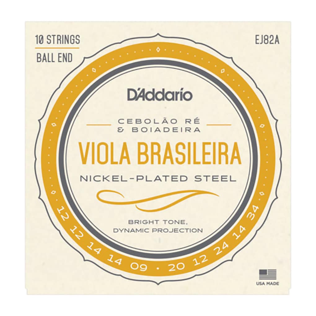 Viola Brasileira Strings – D’Addario EJ82A – For Cebolao Re & Boiadeira – 10 Strings – Ball End 1