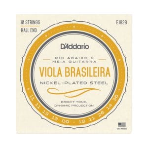 Viola Brasileira Strings - D'Addario EJ82B - For Rio Abaixo & Meia Guitarra - 10 Strings - Ball End