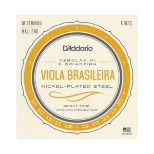 Viola Brasileira Strings – D’Addario EJ82C – For Cebolao Mi & Boiadeira – 10 Strings – Ball End 1