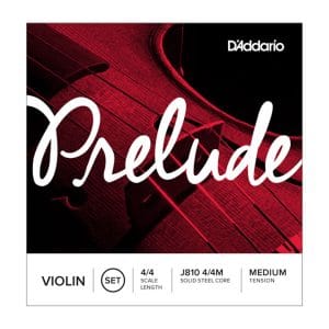 D'Addario Prelude Violin Strings - Full Set - J810 4/4 Scale - Medium Tension