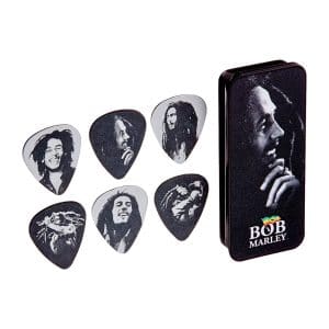 Dunlop – Bob Marley – Silver Portrait Pick Tin – 6 Picks – Heavy 1