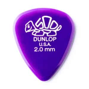 6 x Dunlop Delrin 500 Standard Guitar Picks - Purple - 2.0mm