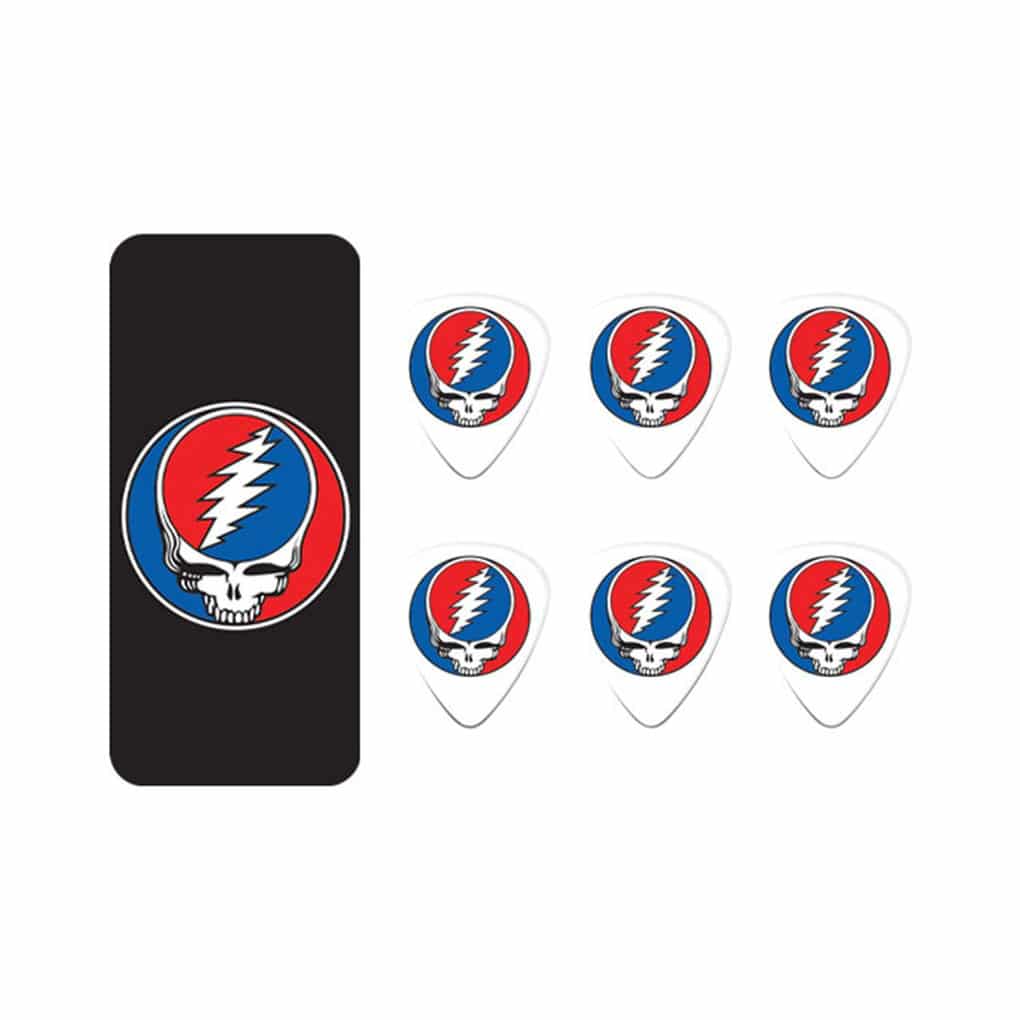 Dunlop – Grateful Dead – Steal Your Face Pick Tin – 6 Picks – Black – Medium 1