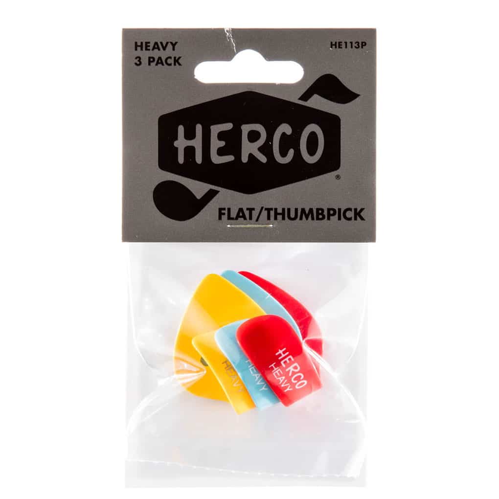Dunlop – Herco Flat Thumb Picks – Celluloid – Large – 3 Pack 1