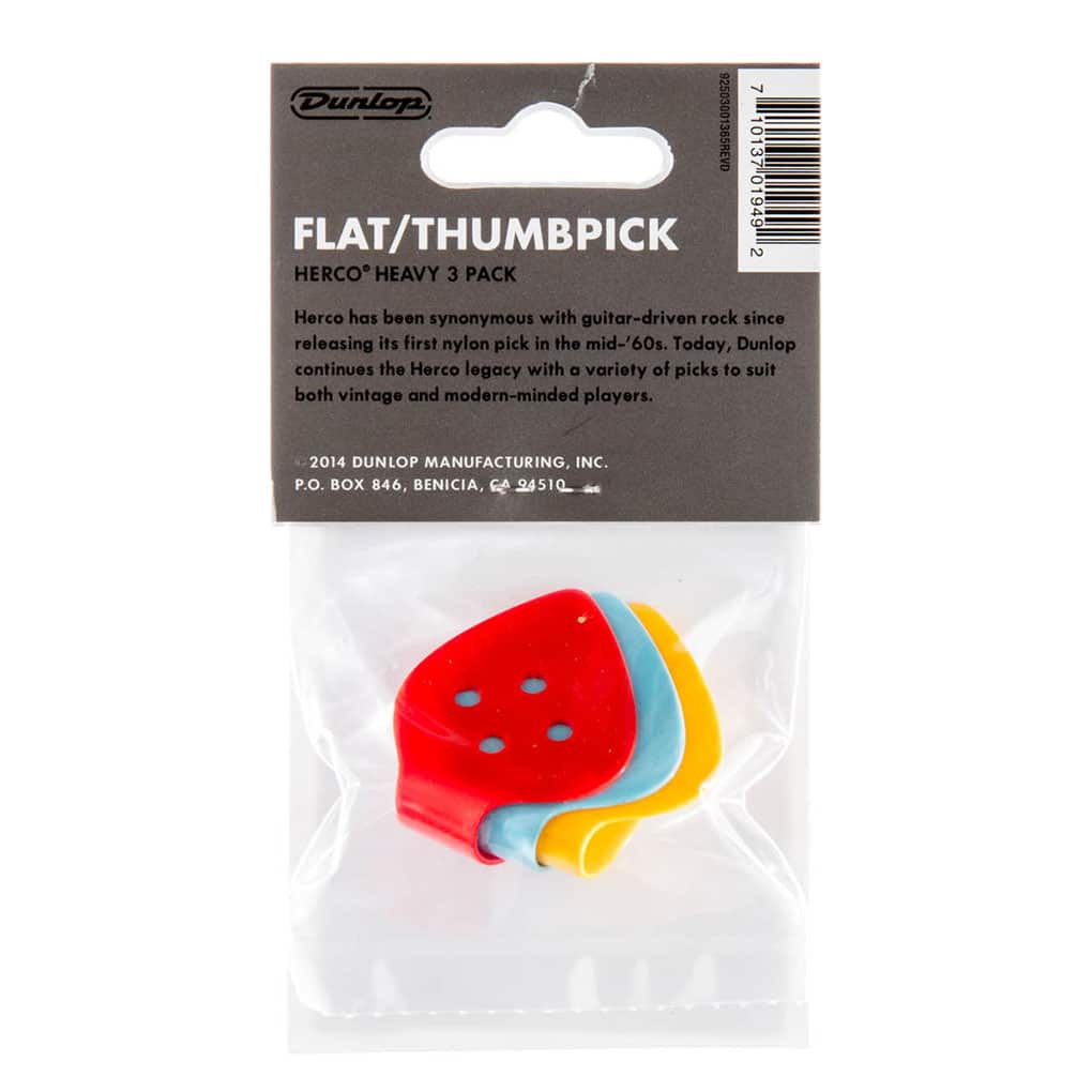 Dunlop – Herco Flat Thumb Picks – Celluloid – Large – 3 Pack 2