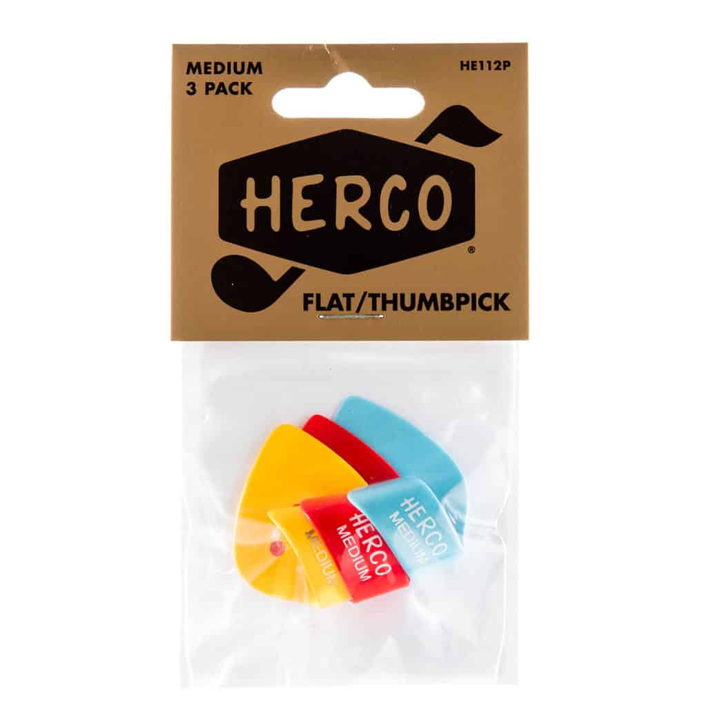 Dunlop – Herco Flat Thumb Picks – Celluloid – Medium – 3 Pack 1