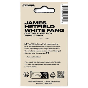 Dunlop – James Hetfield – White Fang Guitar Picks – Variety Pack – 6 Custom Flow Picks – Assorted Gauges 3