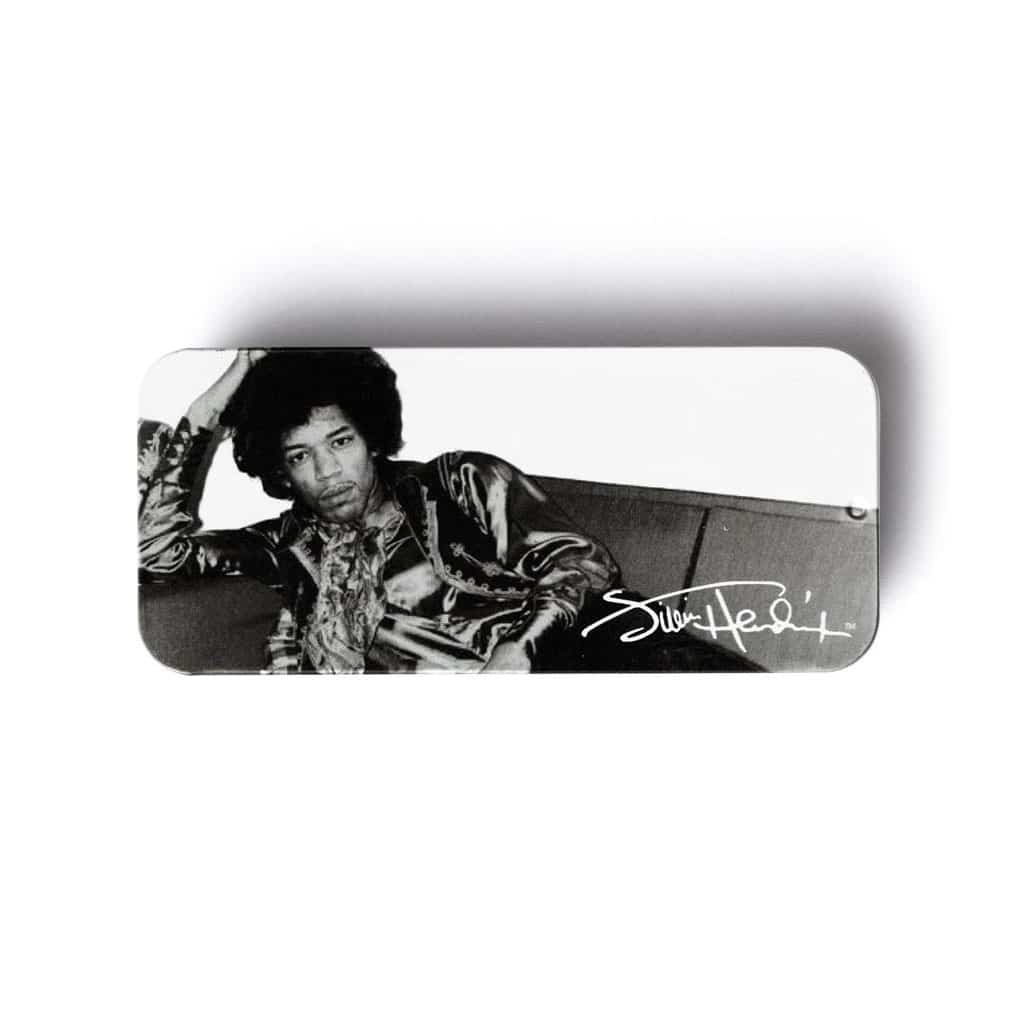 Dunlop – Jimi Hendrix – Silver Portrait Pick Tin – 12 Picks – Heavy 2