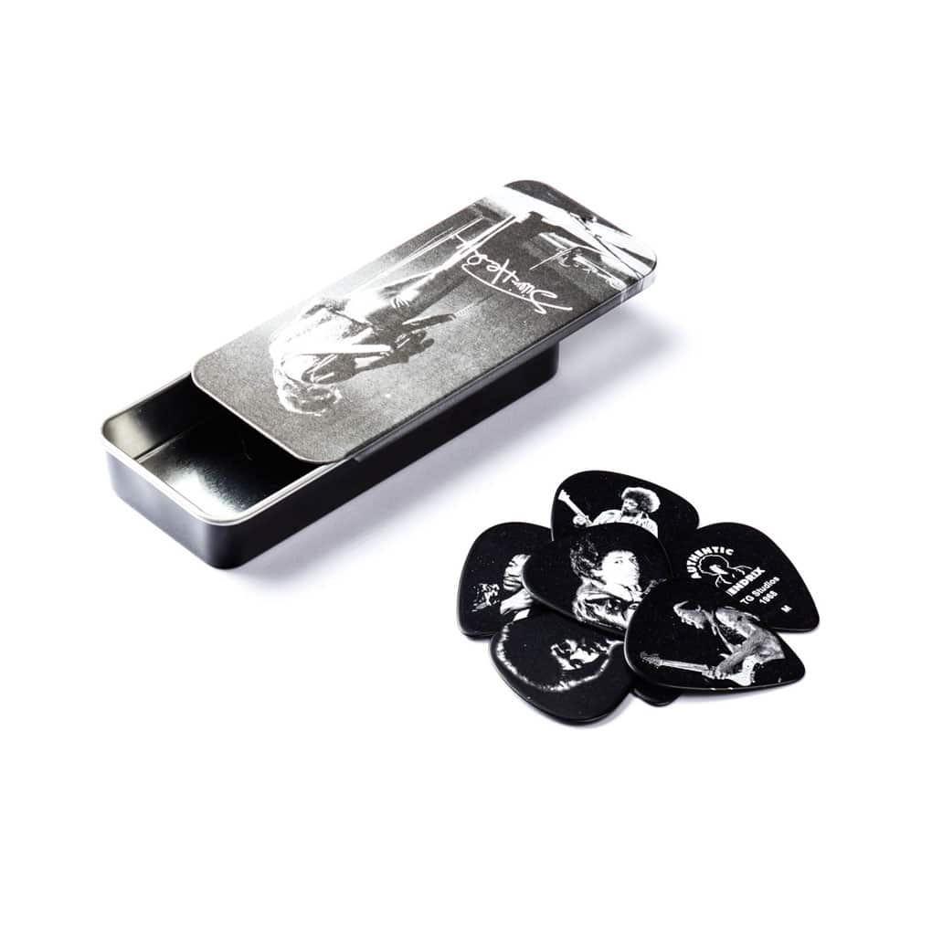 Dunlop – Jimi Hendrix – Silver Portrait Pick Tin – 12 Picks – Medium 1