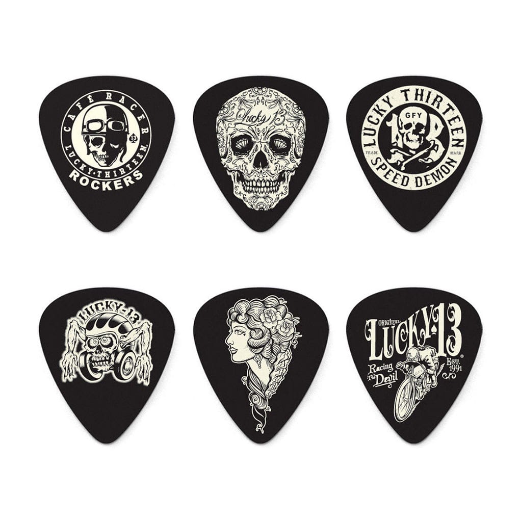 Dunlop – Lucky 13 – L13CP – 6 Tortex Picks – Plectrums – 0