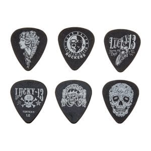 Dunlop - Lucky 13 - L13CP - 6 Tortex Picks - Plectrums - 1.0mm