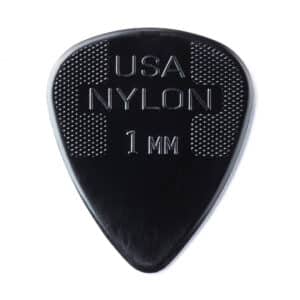 6 x Dunlop Nylon Standard Guitar Picks - Black - 1.0mm