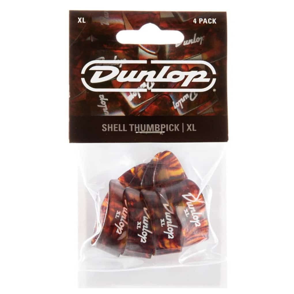 Dunlop – Plastic Thumb Picks – Tortoiseshell – Extra Large – 4 Pack 4