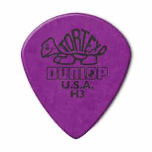6 x Dunlop Tortex Jazz III Guitar Picks - Purple - Heavy - 1.14mm