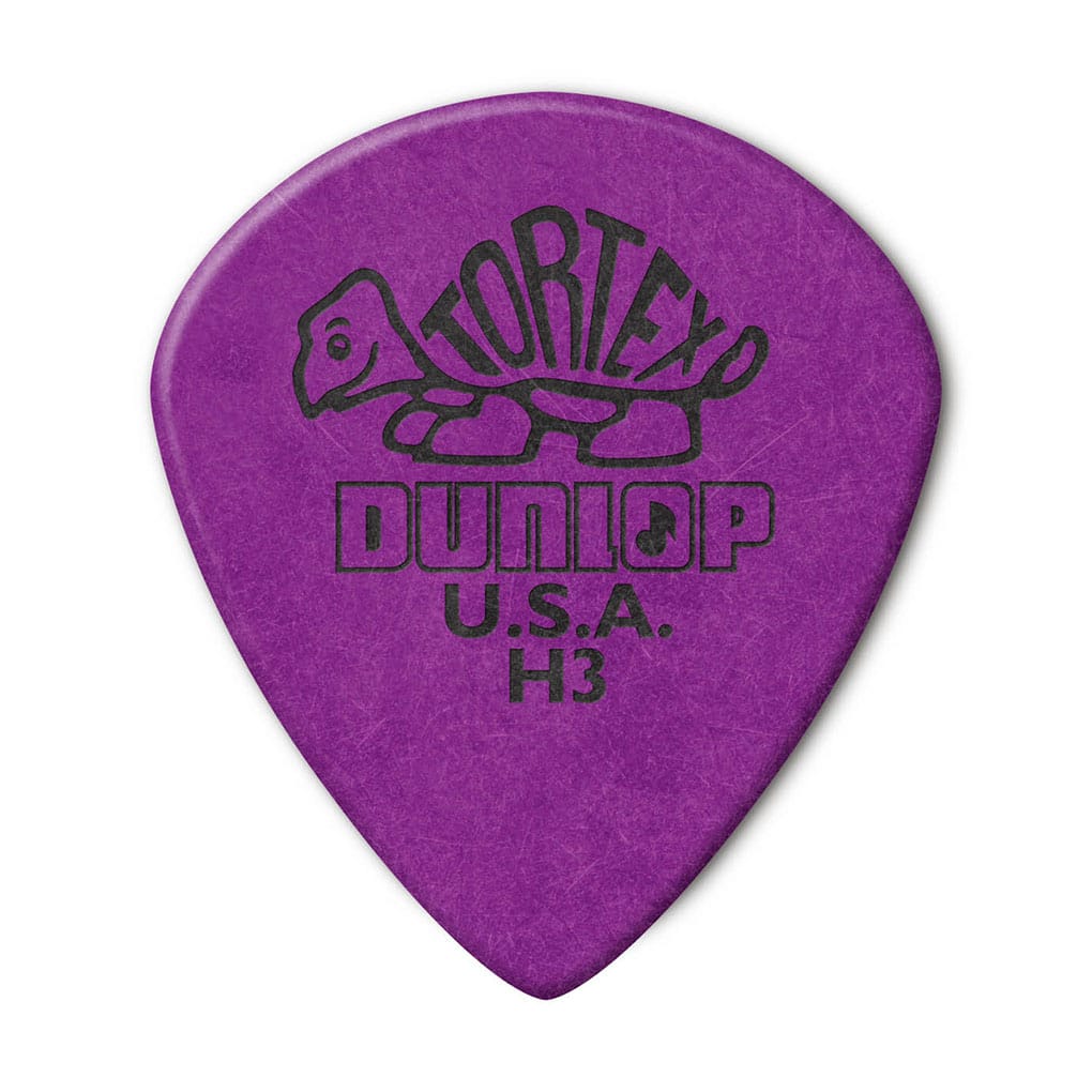 6 x Dunlop Tortex Jazz III Guitar Picks – Purple – Heavy – 1