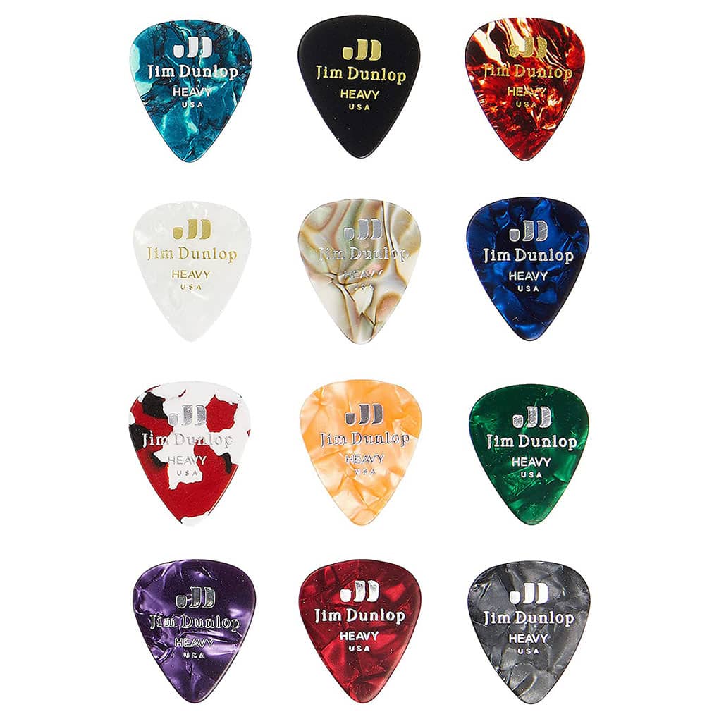 Dunlop – Variety Pack – Guitar Picks – Celluloid – Heavy – Assorted Colours – 12 Pack 2
