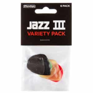 Dunlop - Variety Pack - Guitar Picks - Jazz III - Assorted Colours - 6 Pack