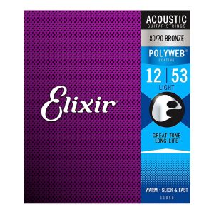 Elixir 11050 - Polyweb 80/20 Bronze Acoustic Guitar Strings - Light - 12-53