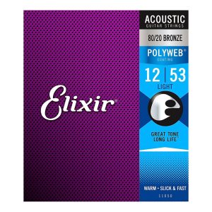 Elixir 11050 – Polyweb 80/20 Bronze Acoustic Guitar Strings – Light – 12-53 1