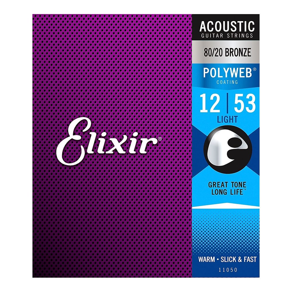 Elixir 11050 – Polyweb 80/20 Bronze Acoustic Guitar Strings – Light – 12-53 1